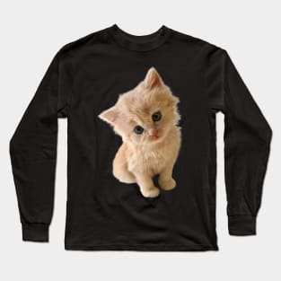 Cute kitten leaning for a kiss Long Sleeve T-Shirt